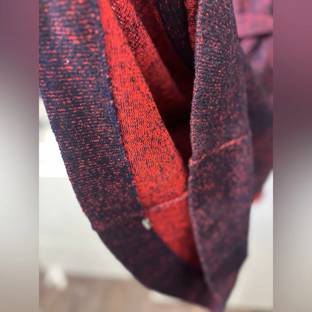 Vintage FRANCESCA For DAMON Red Black Turtleneck L/S Tassel Tie Belt Dress Sz 10 - Picture 7 of 7